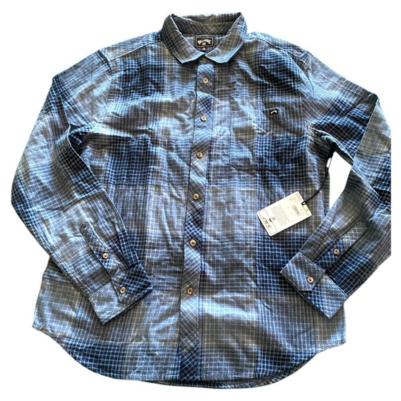 Billabong Blue Casual Button Down Shirt - Picture 1 of 7